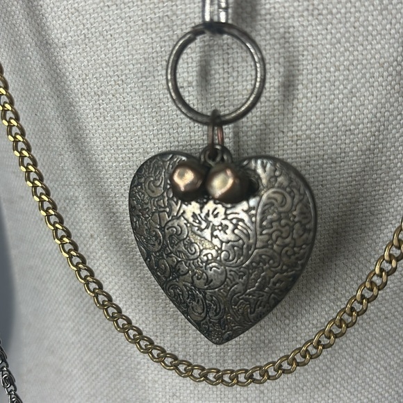 Vintage Goldette multi layered chain heart pendant necklace - Picture 2 of 7